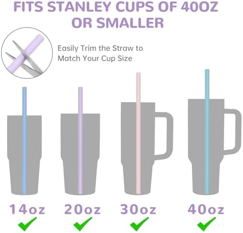 Tomorotec 15PCS Silicone Drinking Straws Fit for Stanley 40oz 30oz Tumbler - Image 3