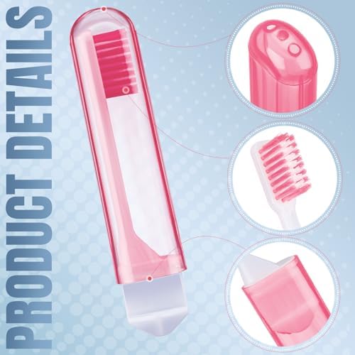 Patelai 2 Pcs Travel Toothbrush Mini Foldable with Case,Couple Color - Image 3