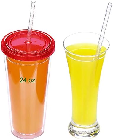 Dakoufish BPA-Free 12 Piece 10 Inch Reusable Clear Plastic Glitter Sparkle Drinking Straw Plus one Cleaning Brush (6color,10inch) - Image 5