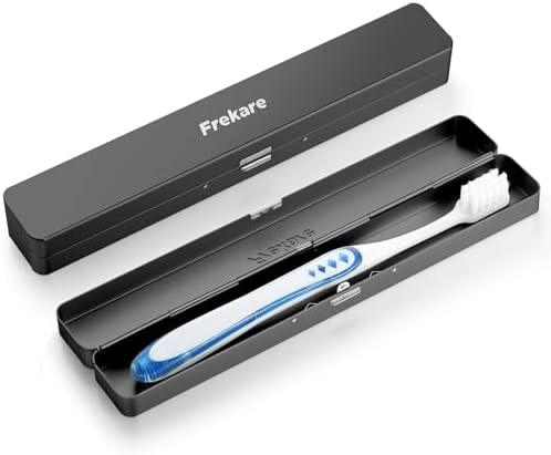 Toothbrush Travel Case Aluminum, Manual Tooth Brush Holder for Traveling by Frekare