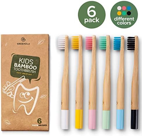 GREENZLA 6 Pack Kids Bamboo Toothbrush | Soft Charcoal Bristles - Image 4