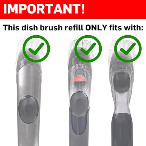 4 Pack Dish Brush Replacement Head for OXO Steel Soap Dispensing Dish Brush - Image 2