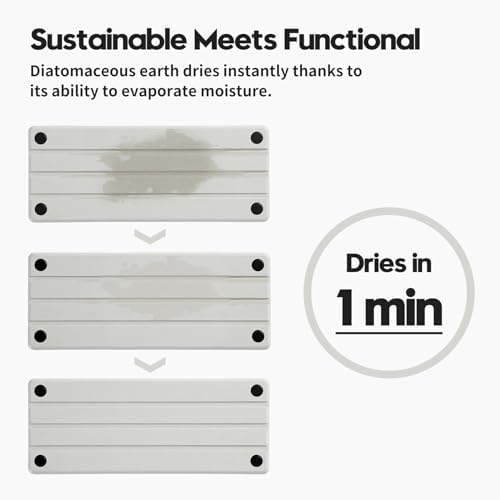 Razborci Instant Dry Sink Caddy Kitchen Sink Organizer, Quick Drying Diatomaceous Earth Stone Sink Tray Sponge Holder Soap Dish, Bathroom Countertop Vanity Dispenser Toothbrush Bottle, White, 10" x 4" - Image 3