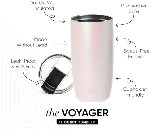Simple Modern Travel Coffee Mug with Lid | 16oz | Pearlescent - Image 2