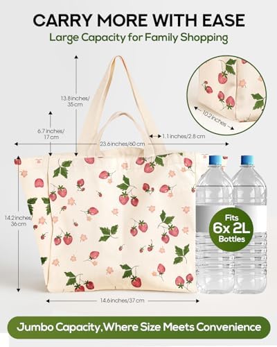 Miss Adola Cute Extra Large Canvas Grocery Tote Bag - Image 3