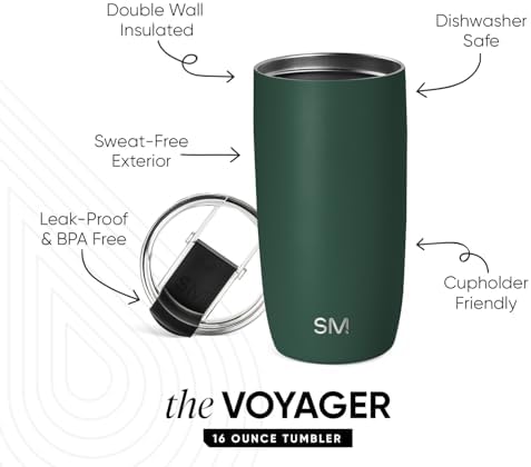 Simple Modern Travel Coffee Mug with Lid | 16oz | Green - Image 2