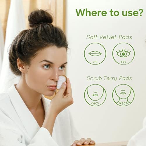 Bambaw Reusable Makeup Remover Pads, 22 Face Rounds with 1 Bag for Laundry & Storage, Washable Cotton Rounds, Soft & Exfoliating Reusable Face Pads - Image 2