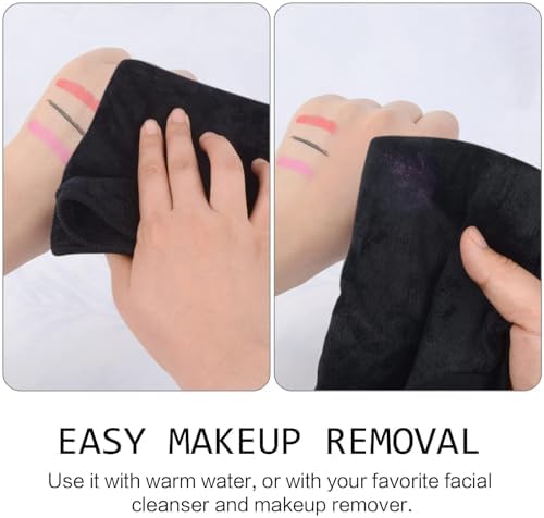 Microfiber Facial Cloths Fast Drying Washcloth 12inch x 12inch Black 20 pack - Image 3