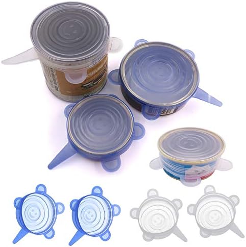 COMTIM Pet Food Can Lids, Silicone Stretch Can Lids Covers for Dog Cat Food, Reusable Expandable Universal Size Fit Most Cans and Jars, 4 Pack by COMTIM