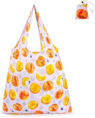 Stelle Lightweight Reusable Grocery Bag with Handles Ripstop Nylon Foldable Tote Shopping Bags for Travel and Groceries by StelleAthletica