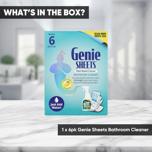 Genie Sheets Bathroom Cleaner | Concentrate Makes 6 24oz Refills | Professional-Strength | Just Add Water | Sustainable Eco-Friendly Plant-Based Solution | 6 Sheets - Image 6