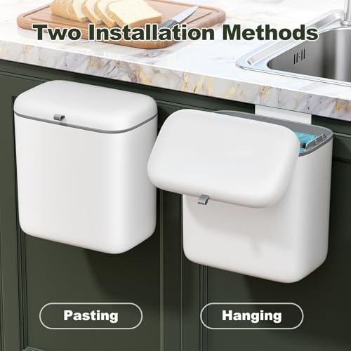 CTIME Compost Bin Kitchen 1.8 Gallon, Hanging Small Trash Can - Image 6