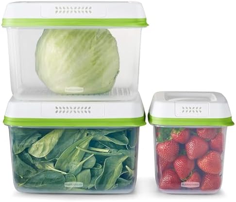 Rubbermaid FreshWorks Produce Saver, Medium and Large Storage Containers, 6 Piece Set by Rubbermaid
