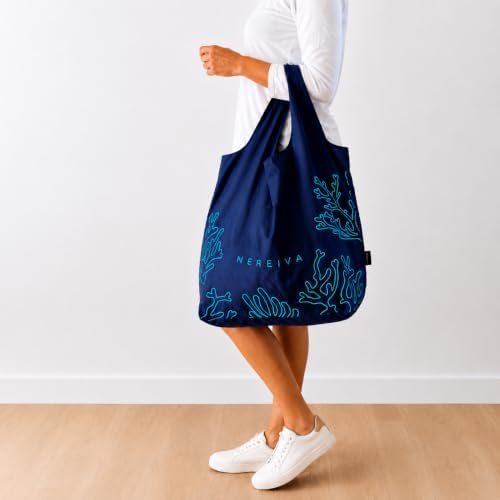 4 Pack in a Carry Pouch, Large Foldable Reusable Grocery Shopping Tote Bags - Image 2