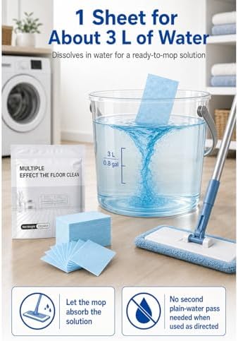Floor Cleaning Tablets, 100 Pieces Multi-Surface Cleaner Sheets for Mopping, Floor Cleaner Tablets for Hardwood Tile Laminate Vinyl, Dissolvable Solution with Crevice Brush, Yellow Osmanthus Scent - Image 3