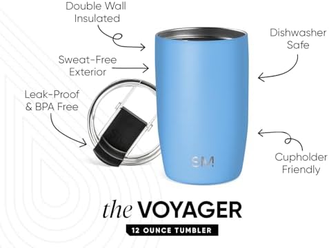 Simple Modern Travel Coffee Mug with Lid | 12oz | Blue - Image 3