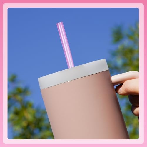NiHome 12-Pack Plastic Reusable Straws Fit for Stanley 40 30 64 oz Tumbler - Image 2