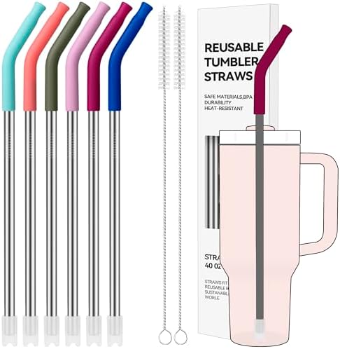 40 oz Straight Metal Straws for 40 oz Stanley Tumbler by AccessoriesForWaterBottle
