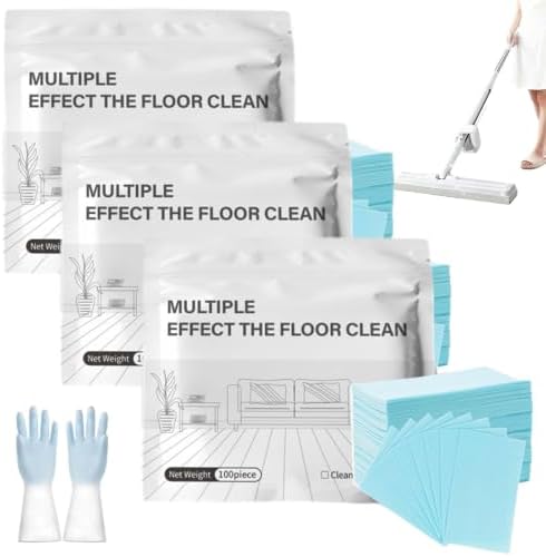 100-Piece Multi-Surface Floor Cleaning Tablets, Multi-Surface Floor Cleaning Tablets, Multiple Effect the Floors Clean, Concentrated Cleaner for Hardwood, Tile, Laminate & More (Blue, 3bags) by Unknown