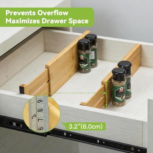 Utoplike Bamboo Dresser Drawer Dividers, Expandable Organizer for Clothing - Image 4