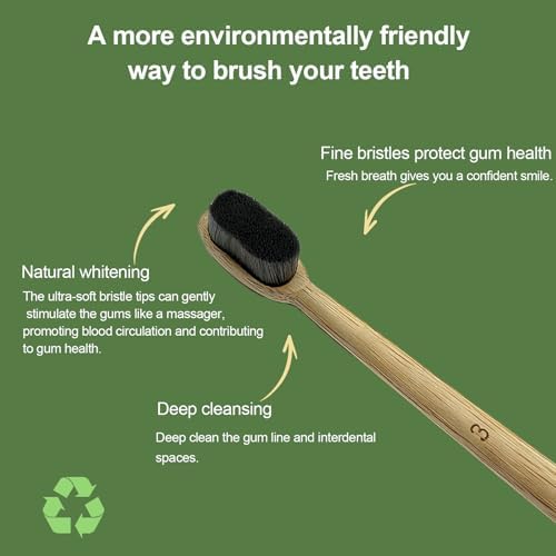 Extra Soft Bamboo Toothbrush,Natural Soft Toothbrushes for Adults,Micro Nano10000 Bristles Toothbrushes for Sensitive Gum,Fully Biodegradable,4 Pack - Image 6
