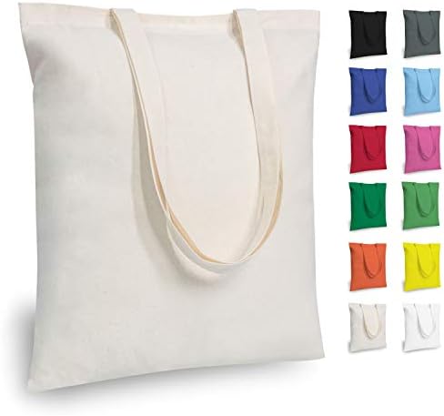 TOPDesign 6 | 12 | 24 | 48 | 192 Pack Economical Cotton Tote Bags, Lightweight Medium Reusable Grocery Shopping Cloth Bags, Suitable for DIY, Advertising, Promotion, Gift, Activity (6-Pack) by TOPDesign