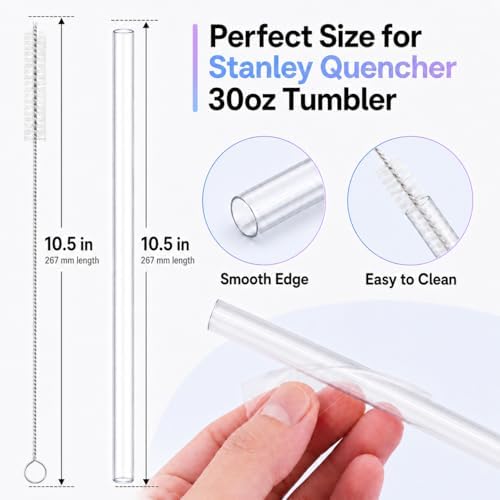 Joshey Replacement Straws for Stanley Quencher 30oz Tumbler, 6 Pack - Image 2