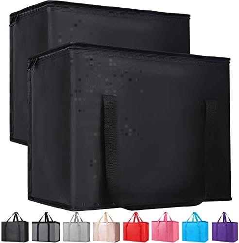 Bodaon 2-Pack Insulated Reusable Grocery Shopping Bags, X-Large, Black by Bodaon
