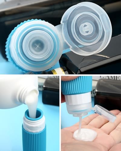 Mrsdry Travel Bottles for Toiletries 8 Pack, TSA Approved 3 oz Travel Containers with Clear Bag, Leak Proof Silicone Squeezable Essentials Jars - Image 2