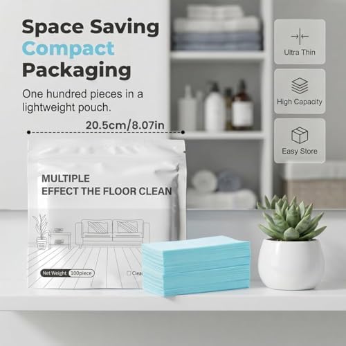 Floor Cleaning Tablets Multi-surface Cleaner, 100-Piece Floor Cleaning Solution Tablets, Water-Soluble Floorcleaning Sheets for Hardwood Laminate Tile & Rv Walls Deodorization (Green) - Image 2