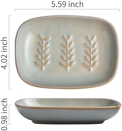 Miamolo Ceramic Soap Dish Soap Holder, Soap Lift for Bar Soap Sponge, Shower Soap Dishes for Bathroom Kitchen Counter Soap Saver Tray Keep Dry, Dishwasher Safe (Pack of 2) - Image 2