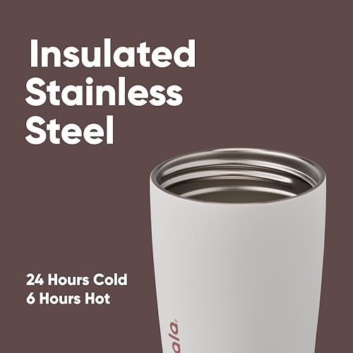 Owala SmoothSip Slider Insulated Stainless Steel Coffee Tumbler, Reusable Iced Coffee Cup, Hot Coffee Travel Mug, BPA Free 20 oz, Vanilla Bean - Image 4