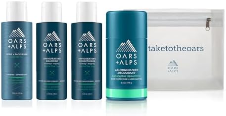 Oars + Alps Travel Kit for Men, Hair + Body Travel Set, Alpine Tree Scent by OarsAlps
