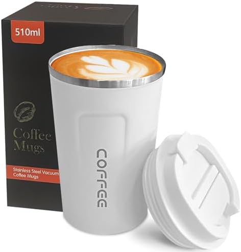 Insulated Travel Coffee Mug, Stainless Steel Coffee Cup with Leakproof Lid by YINBAOGE
