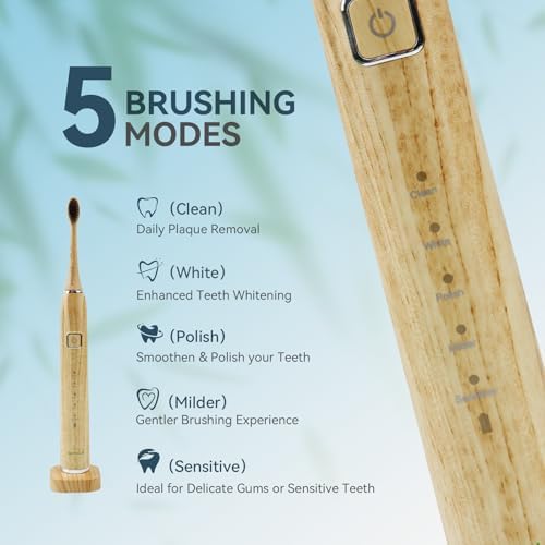 Bamboo Electric Toothbrush for Adults, Soft Bristle - Image 4