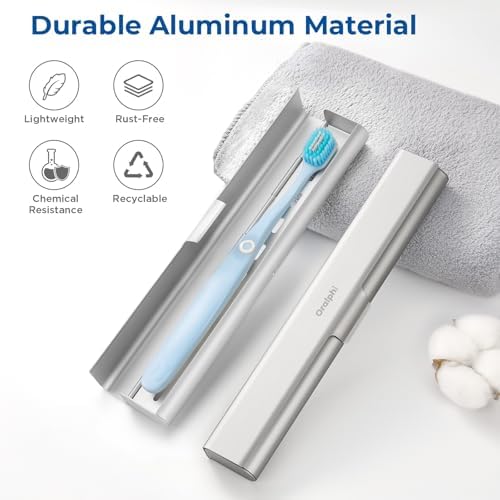 Aluminum Toothbrush Travel Case, Portable Travel Toothbrush Holder, Durable Manual Toothbrush Box Container for Traveling, Bathroom, Camping, Business Trip-1Pack Silver (Pack of 4) - Image 2