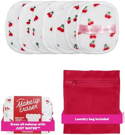 The Original MakeUp Eraser 7-Day Set, Erase All Makeup With Just Water, Including Waterproof Mascara, Eyeliner, Foundation, Lipstick, Sunscreen, and More! Cherry Crush, 7ct by MakeupEraser