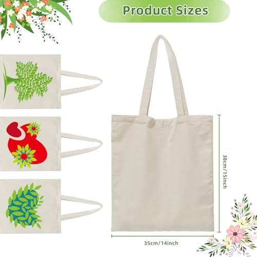 HECTOLIFE 6/12/24/48/ 96 Pack Canvas Tote Bags,Reusable Blank Canvas for Shopping Bags - Image 3