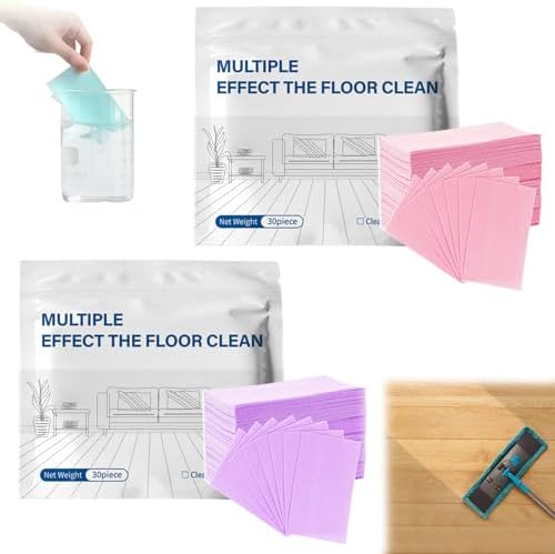 Multiple Effect The Floor Clean, 2027 New Multi Effect Floor Clean Tablets, Concentrated Cleaner for Hardwood, Tile, Laminate & More (Purple+Pink, 100PC+100PC) by Unknown