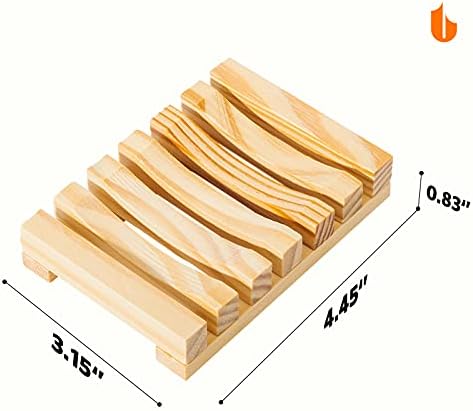 Natural Wooden Soap Dish for Shower Self Draining Bar Soap Holder 1Pack - Image 7