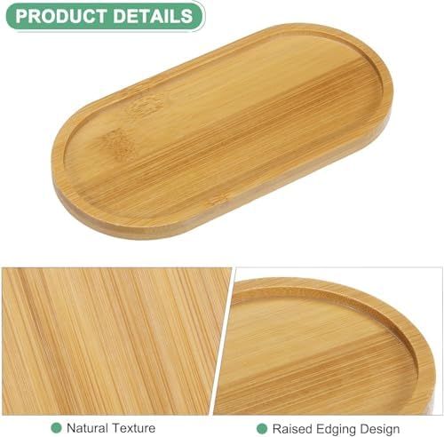 Bamboo Soap Tray, Bamboo Soap Dispenser for Bathroom CounterTop, Wooden Dish & Dispenser Tray Kitchen Holders, Dresser Jewelry Ring Dish, Holder Bathtub Organizer (Oval) - Image 4