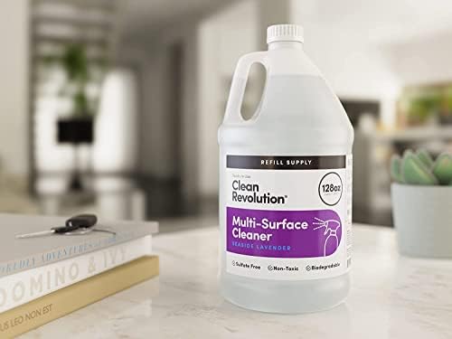 Clean Revolution Multi Surface Cleaner Refill Supply, Non-Toxic, Eco-Friendly & Plant-Based, Ready to Use, Seaside Lavender, 128 Fl Oz (Pack of 4) - Image 2