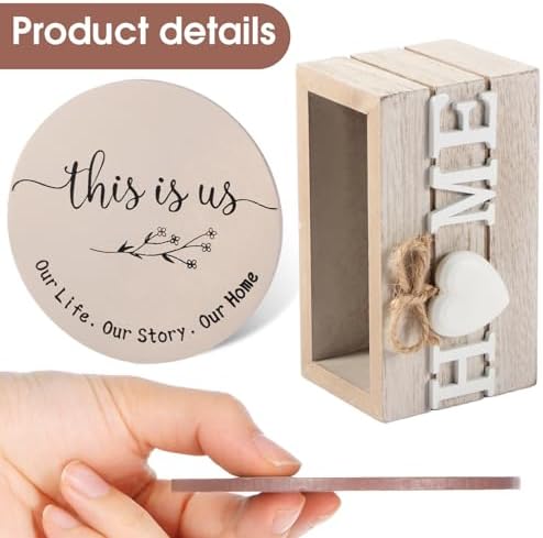 Queekay House Warming Gifts New Home Farmhouse Coasters Set of 6, Cinnamon - Image 3