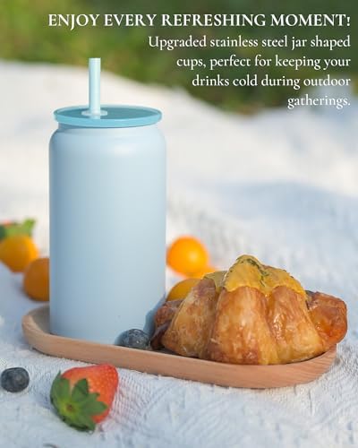 16 oz Tumbler, Insulated Tumbler with Straw, Iced Coffee Tumbler - Image 3