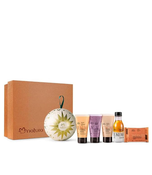 natura - Brazilian Beauty Ornament Stocking Stuffer – Holiday Gift Set Body Lotion & Shower Gel Minis, Vegan, Eco-Friendly Christmas Ornament Gift Box