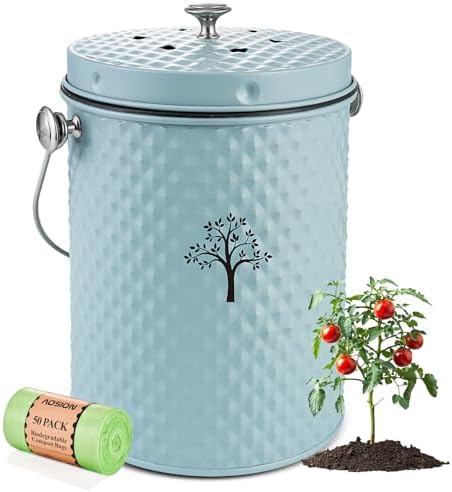 AOSION Countertop Kitchen Odorless Compost Bin with Removable Inner Bucket by AOSIONUSA