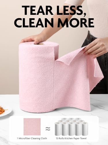 Fantasticlean Microfiber Cleaning Cloth Rolls - 150 Sheets (Pink, Lavender) - Image 2