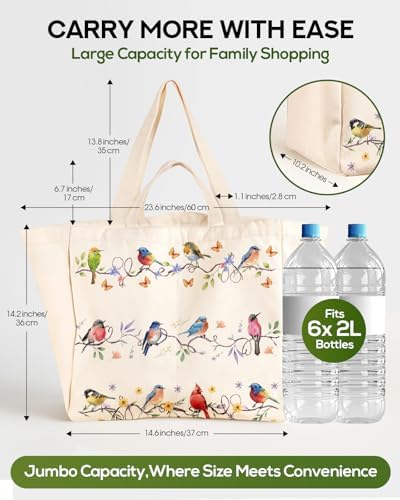Miss Adola Cute Extra Large Canvas Grocery Tote Bag - Image 3