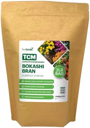 TeraGanix EM Bokashi Bran, Compost Accelerator, Organic Rice Bran Mix, Odor Eliminator, Formulated by Dr. Higa (Bokashi Inventor), Bokashi Compost Starter for Kitchen Compost Bin & Soil (2 Lb) by Teraganix