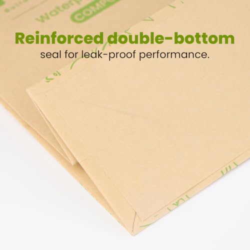 Compostable Paper Bag Leakproof Kitchen Food Waste Bag 30 Bags Waterproof Bin Liner with BPI Certified - Image 5